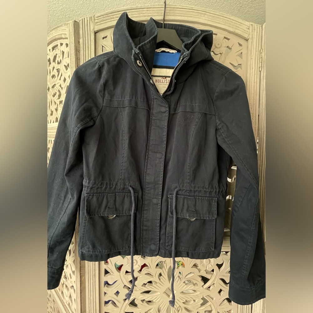Hollister Cropped Hooded Utility Jacket